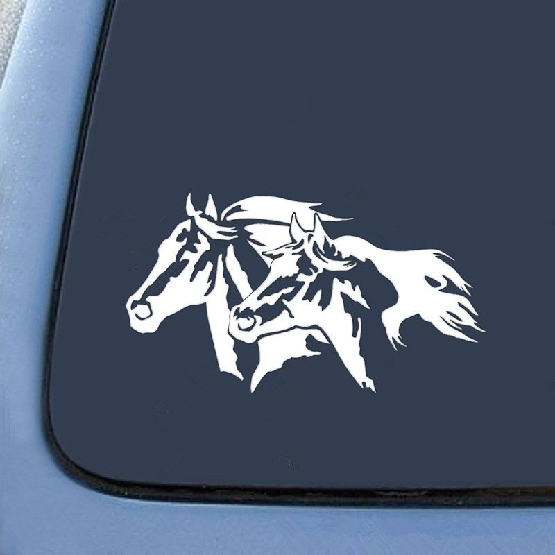 15.5cm*8.6cm Fashion Horse Head Car Sticker Vinyl Car-Styling Car Window Stickers Decals