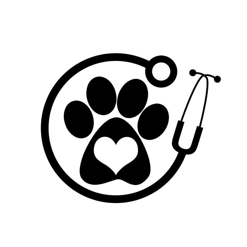 Vet Decal Veterinarian Window Laptop Car Sticker (Black,Silver, Multicolor,13cm)