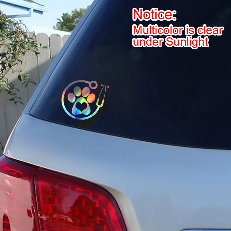Vet Decal Veterinarian Window Laptop Car Sticker (Black,Silver, Multicolor,13cm)