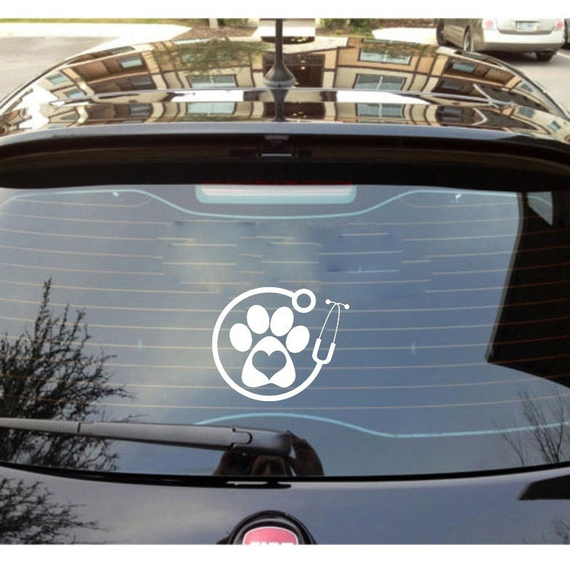 Vet Decal Veterinarian Window Laptop Car Sticker (Black,Silver, Multicolor,13cm)