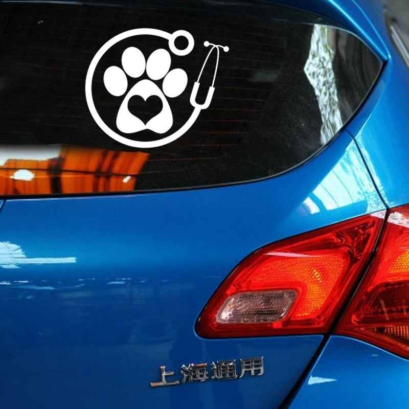 Vet Decal Veterinarian Window Laptop Car Sticker (Black,Silver, Multicolor,13cm)