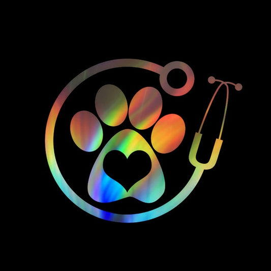 Vet Decal Veterinarian Window Laptop Car Sticker (Black,Silver, Multicolor,13cm)