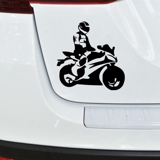 15CM*14.8CM Vinyl Car Sticker Motorcyclist Vinyl Decal Car Styling Decoration 6 Colors