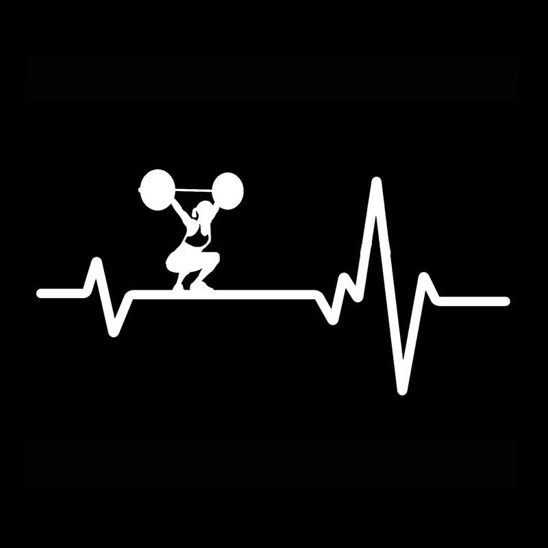 15.7cm*7.5cm Fashion Heart Beat Line Crossfit Weight Gym Training Car Stickers Vinyl Decor Silhouette 6 Colors