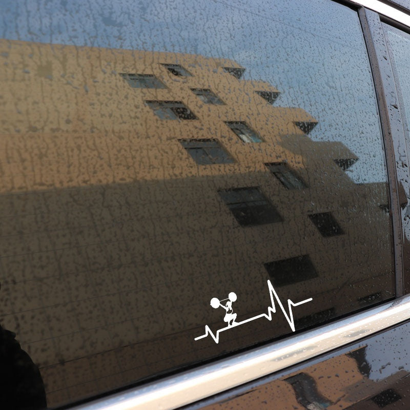 15.7cm*7.5cm Fashion Heart Beat Line Crossfit Weight Gym Training Car Stickers Vinyl Decor Silhouette 6 Colors