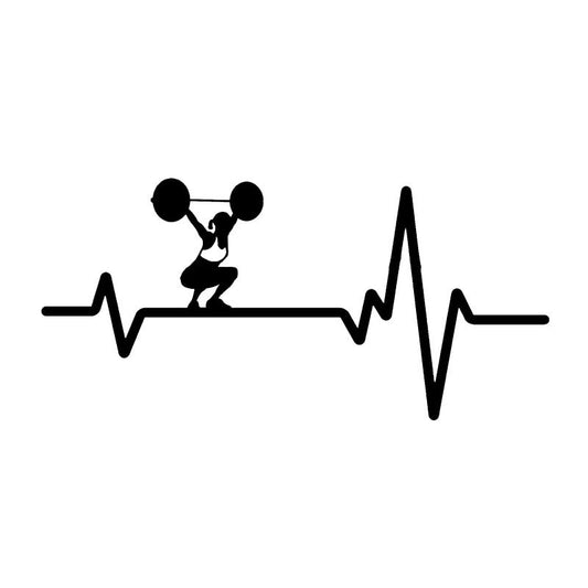 15.7cm*7.5cm Fashion Heart Beat Line Crossfit Weight Gym Training Car Stickers Vinyl Decor Silhouette 6 Colors