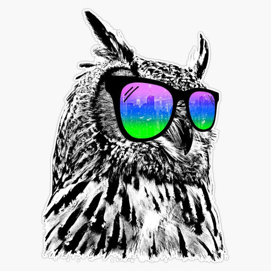 5" Graphics Cool Owl Vinyl Waterproof Sticker Decal Car Laptop Wall Window Bumper Sticker