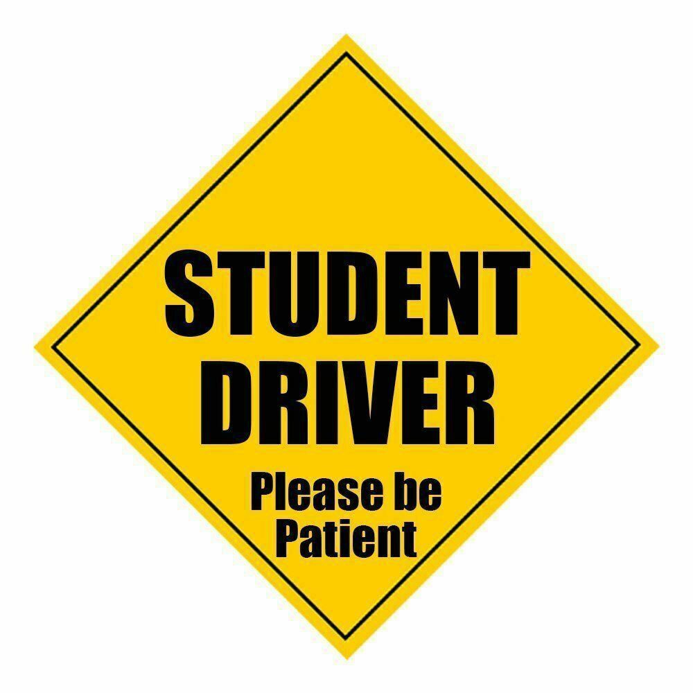 5" x 5" Student Driver Please Be Patient  Decal Safety Caution Sign Car Sticker