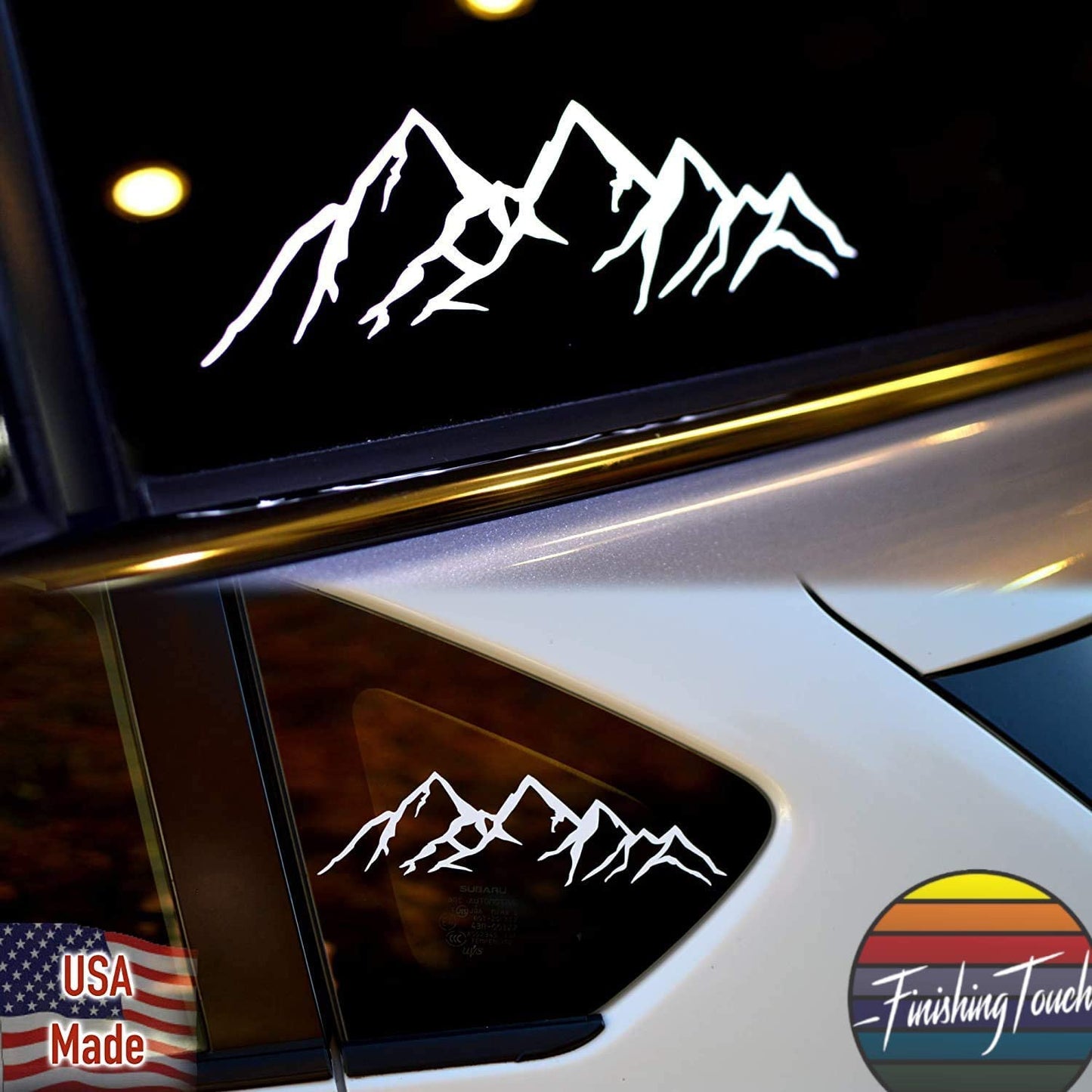 White mountain sticker | 8" die cut vinyl decal for car, truck, laptop computer | Hiking camping vehicle graphic