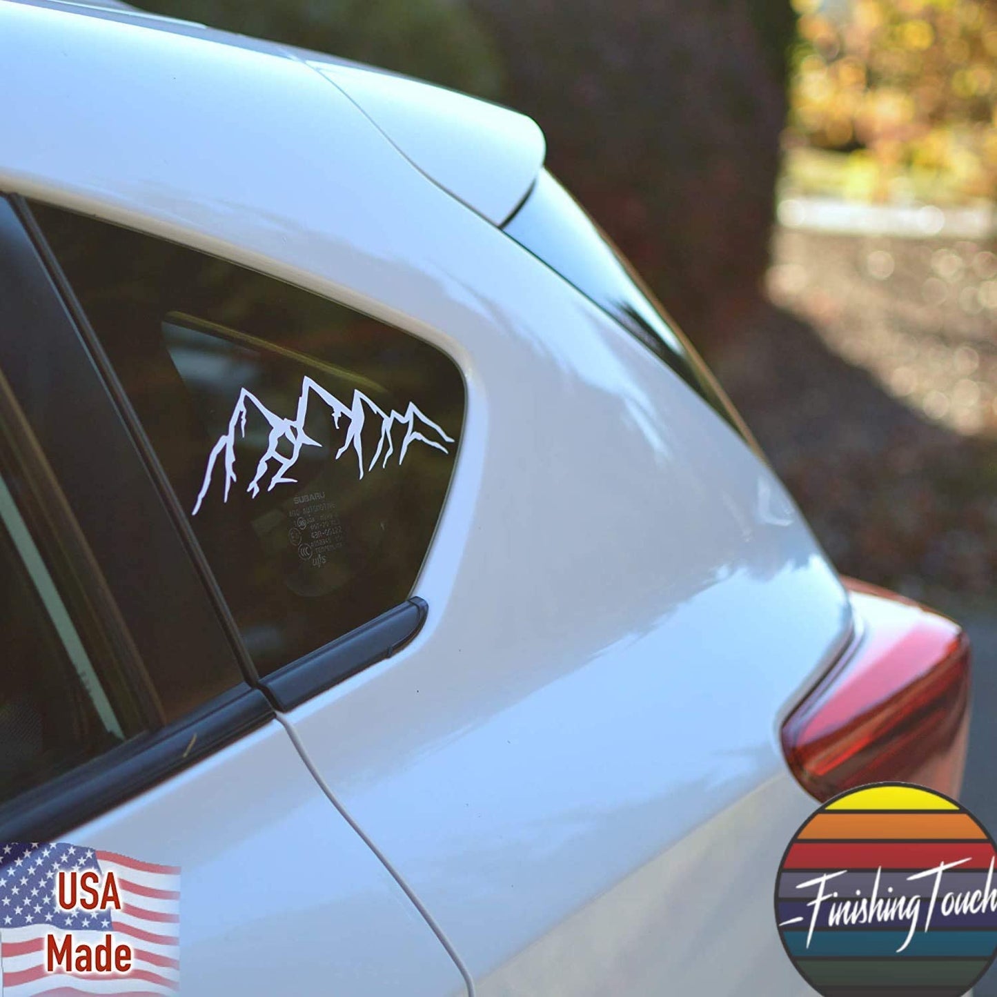 White mountain sticker | 8" die cut vinyl decal for car, truck, laptop computer | Hiking camping vehicle graphic