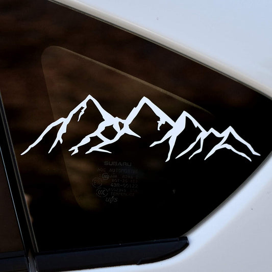 White mountain sticker | 8" die cut vinyl decal for car, truck, laptop computer | Hiking camping vehicle graphic