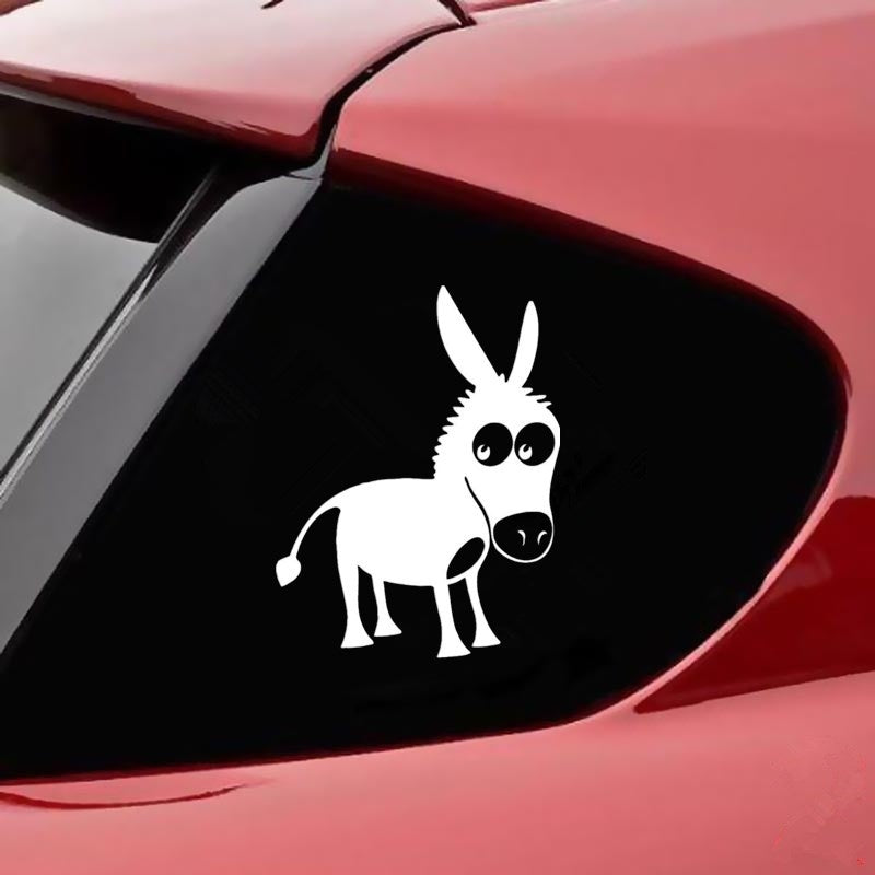 15.5CM*11.9CM Animal Donkey Car-Styling Car Sticker Decor Vinyl Decal 6 Colors