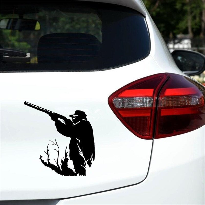 12*12.7cm A Mounted Hunter Hunting Decals Waterproof Sunscreen Does Not Fade Vinyl Car Stickers 6 Colors