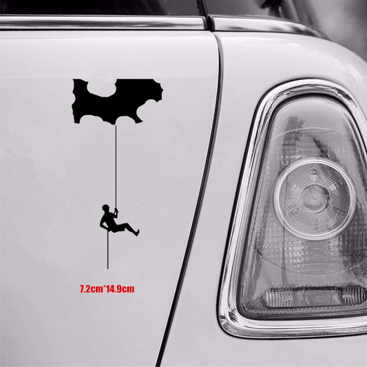 7.2cm*14.9cm Interesting Rope Climber Extreme Sports Silhouette Car Sticker Vinyl Car Window Decor 6 Colors