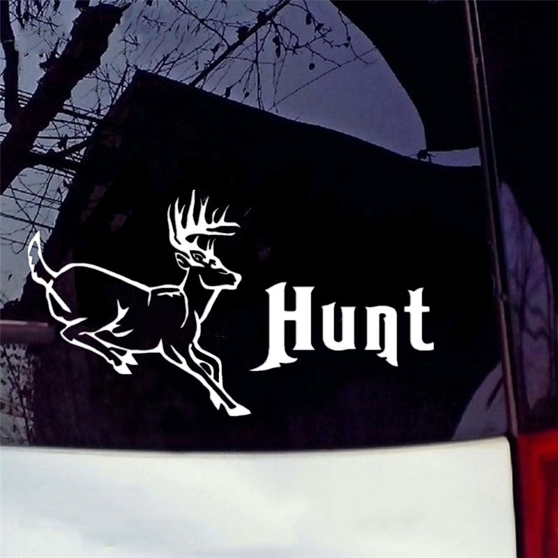 15cm*9.1cm Funny Deer Hunt Car Sticker Car-Styling Vinyl Decals Home Decoration Stickers Wall Sticker