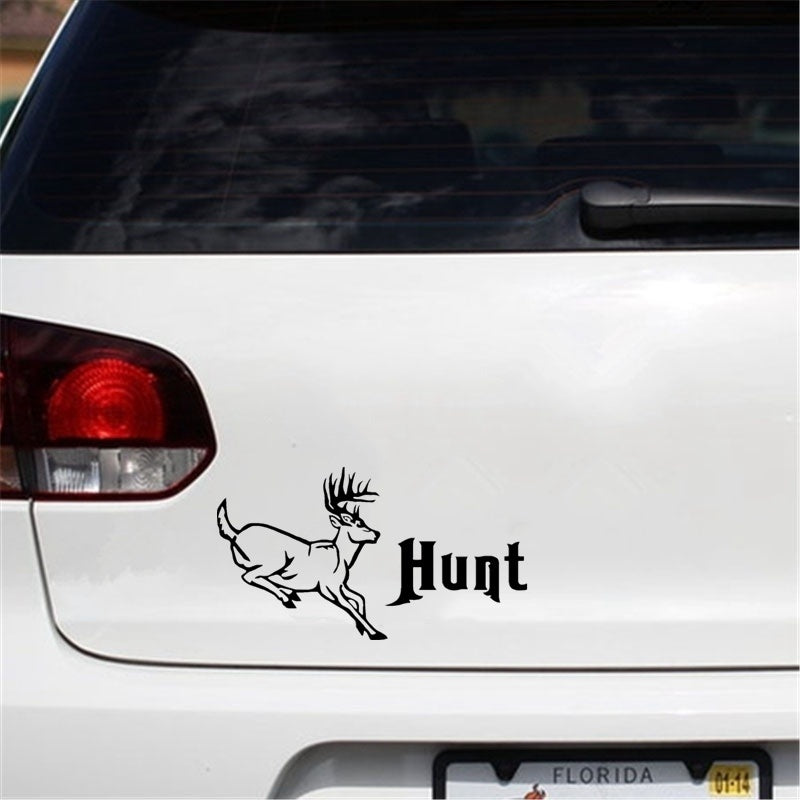 15cm*9.1cm Funny Deer Hunt Car Sticker Car-Styling Vinyl Decals Home Decoration Stickers Wall Sticker