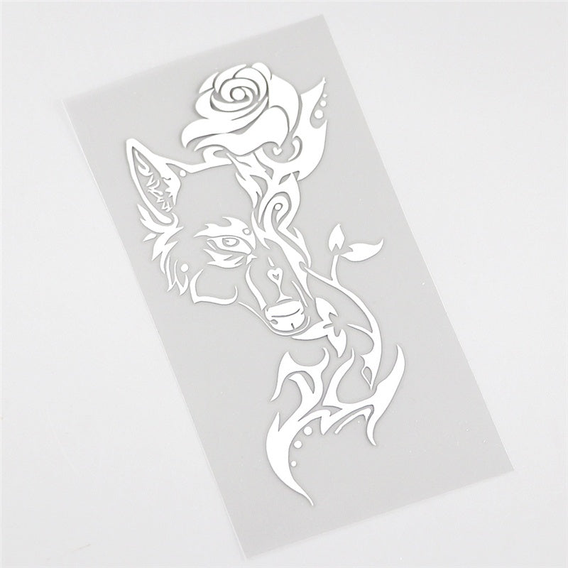 7.6cm*15.3cm Fashion Animal Wolf Car Sticker Car Window Decal Home Decoration Vinyl Stickers