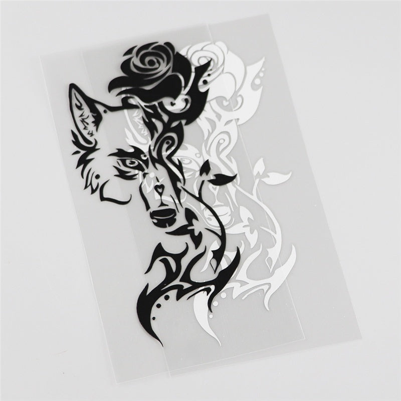 7.6cm*15.3cm Fashion Animal Wolf Car Sticker Car Window Decal Home Decoration Vinyl Stickers