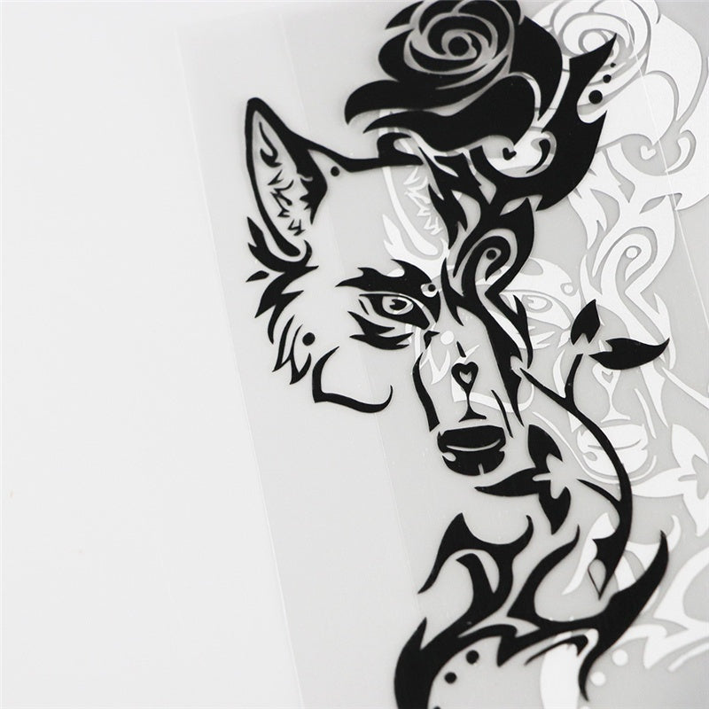 7.6cm*15.3cm Fashion Animal Wolf Car Sticker Car Window Decal Home Decoration Vinyl Stickers