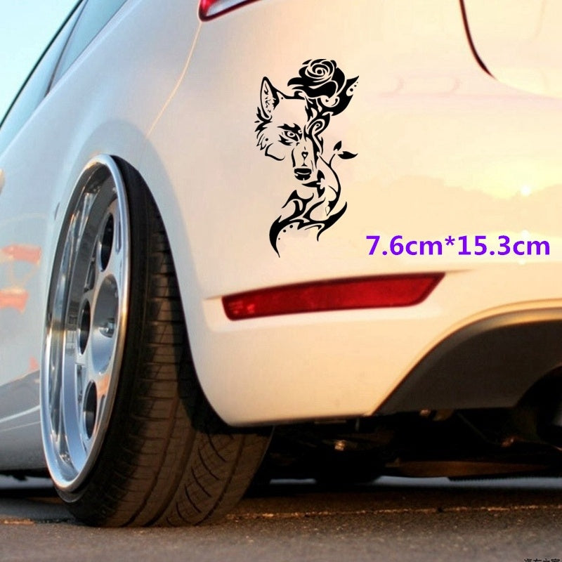 7.6cm*15.3cm Fashion Animal Wolf Car Sticker Car Window Decal Home Decoration Vinyl Stickers