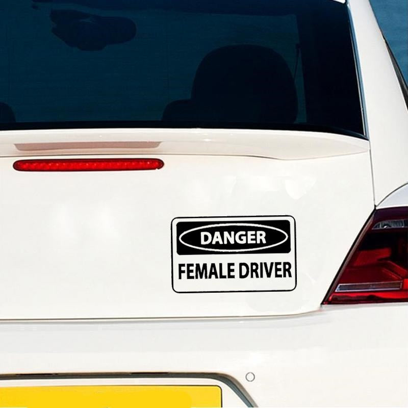 21cm*9cm Personality Car Sticker Danger Female Driver Car Window Accessories Waterproof Cover Scratches Funny Decal 6 Colors