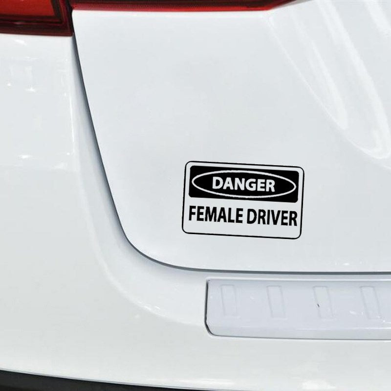 21cm*9cm Personality Car Sticker Danger Female Driver Car Window Accessories Waterproof Cover Scratches Funny Decal 6 Colors