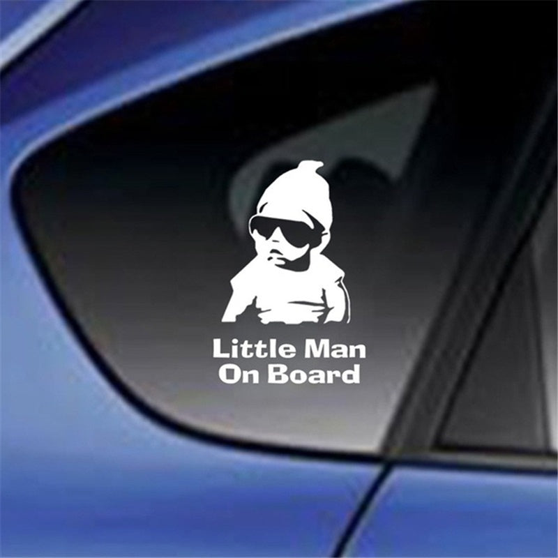 Cool Boy Funny BABY ON BOARD Car Styling Sticker Creative Car Window Decal Little Man on Board (Size:11.5*15 CM)