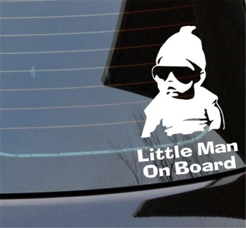 Cool Boy Funny BABY ON BOARD Car Styling Sticker Creative Car Window Decal Little Man on Board (Size:11.5*15 CM)