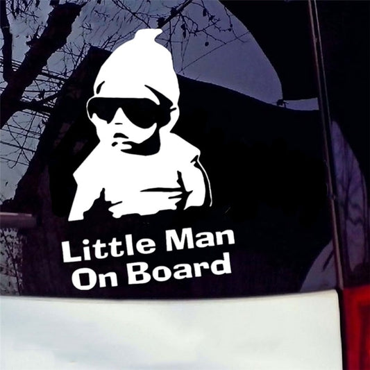 Cool Boy Funny BABY ON BOARD Car Styling Sticker Creative Car Window Decal Little Man on Board (Size:11.5*15 CM)