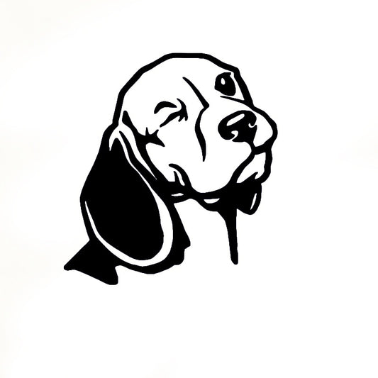 16cm*15cm Beagle Wall Decal Car Decor Vinyl Sticker Dog Head Wall Art Mural Living Room Wall Decoration 6 Colors