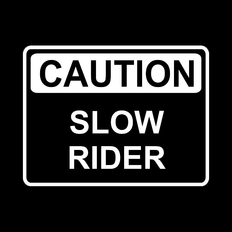 13.4CM*10.1CM CAUTION SLOW RIDER Warning Graphic Car Sticker Vinyl Decoration