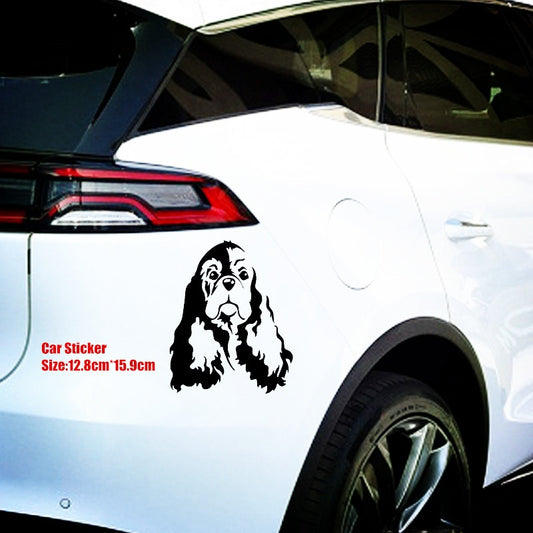 12.8cm*15.9cm Personality Car Sticker Dog Pattern Cute Animal Decoration Fashion Car Window Decor Vinyl Decal 6 Colors