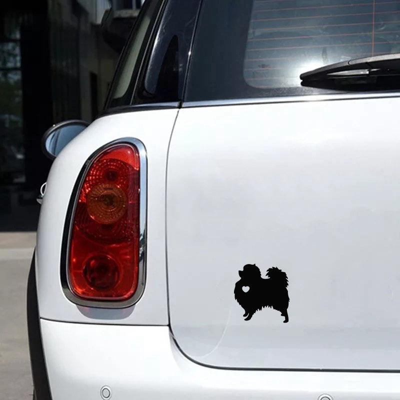 14cm*11.6cm I Love My Pomeranian Dog Vinyl Decal Car Sticker Car Styling Accessories Art Wall Stickers 6 Colors
