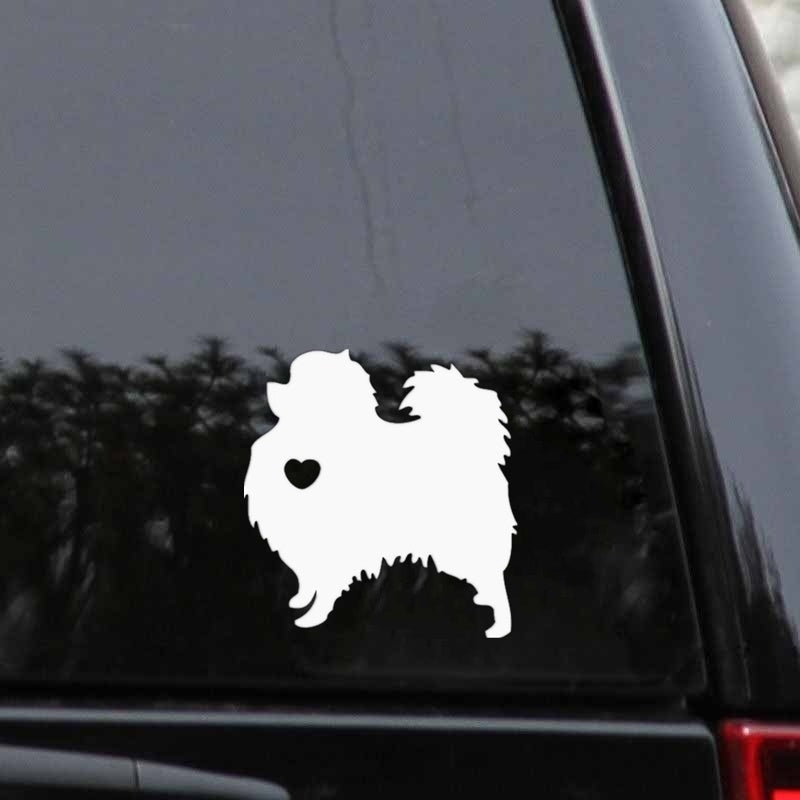 14cm*11.6cm I Love My Pomeranian Dog Vinyl Decal Car Sticker Car Styling Accessories Art Wall Stickers 6 Colors