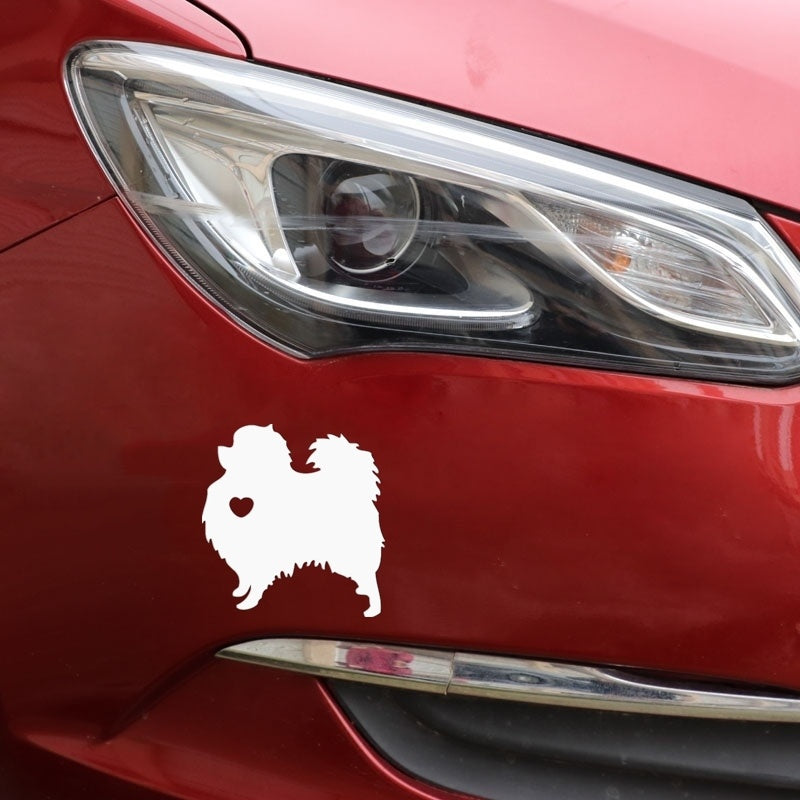 14cm*11.6cm I Love My Pomeranian Dog Vinyl Decal Car Sticker Car Styling Accessories Art Wall Stickers 6 Colors