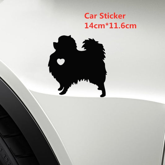 14cm*11.6cm I Love My Pomeranian Dog Vinyl Decal Car Sticker Car Styling Accessories Art Wall Stickers 6 Colors