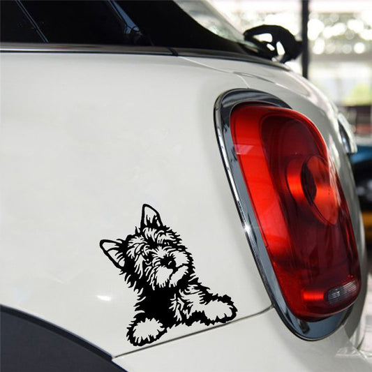 Yorkie Dog Vinyl Decal Cute Waterproof Car Stickers Car Styling Decoration Accessories 6 Colors