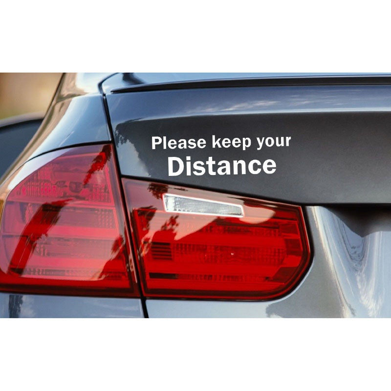 18CM*5.1CM Please Keep Your Distance Personality Fashion Decoration Car Sticker Vinyl Decal 6 Colors