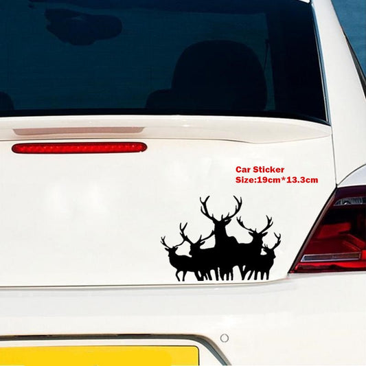 19cm*13.3cm Fashion Car Sticker Deer Animal Bumper Decoration Vinyl Decal Accessories 6 Colors
