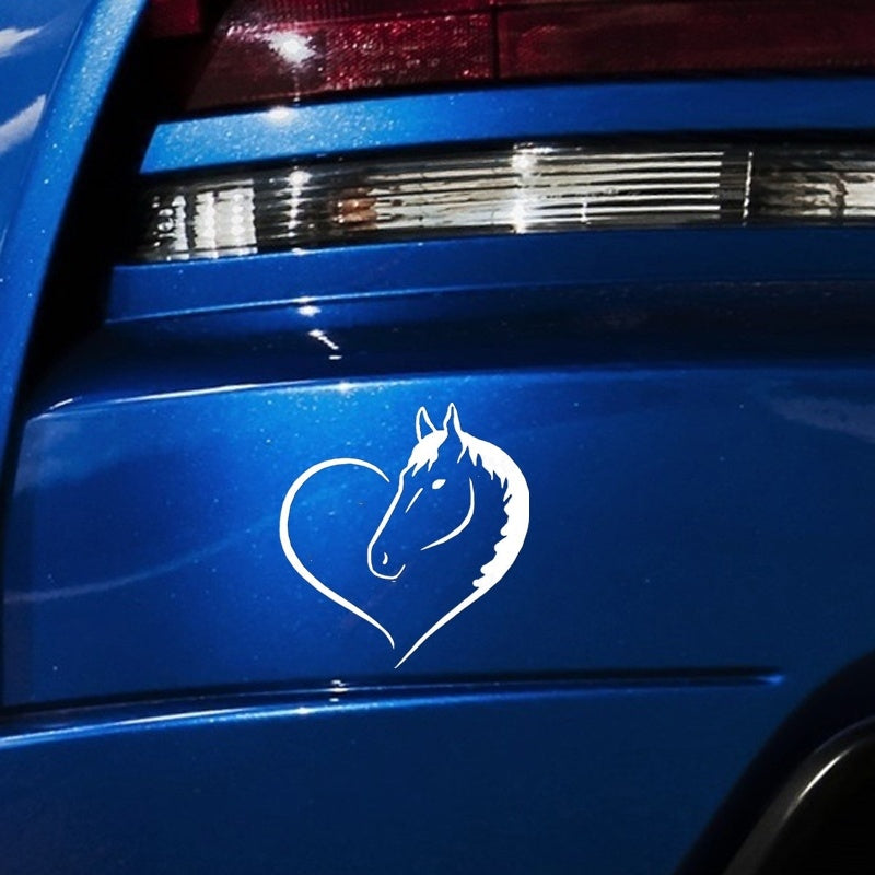 14cm*15cm Fashion Horse Heart Vinyl Decal Car Sticker Car Styling Laptop Home Decoration Wall Sticker
