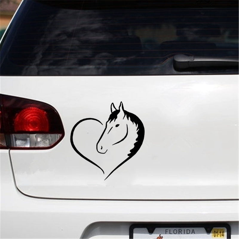 14cm*15cm Fashion Horse Heart Vinyl Decal Car Sticker Car Styling Laptop Home Decoration Wall Sticker