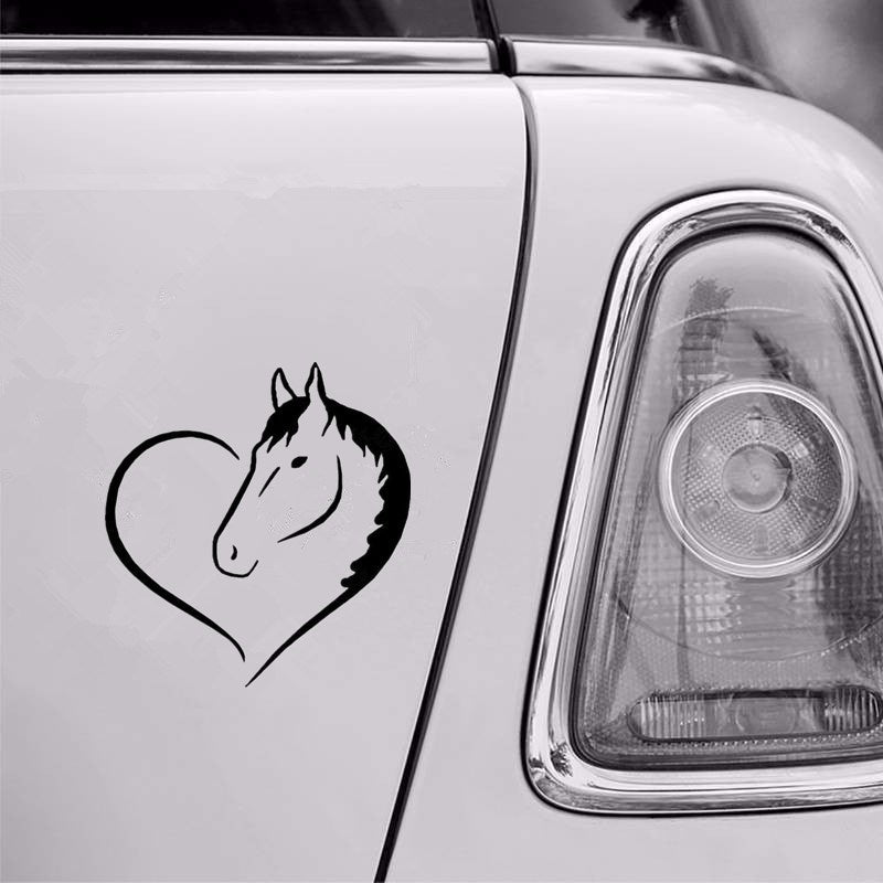 14cm*15cm Fashion Horse Heart Vinyl Decal Car Sticker Car Styling Laptop Home Decoration Wall Sticker