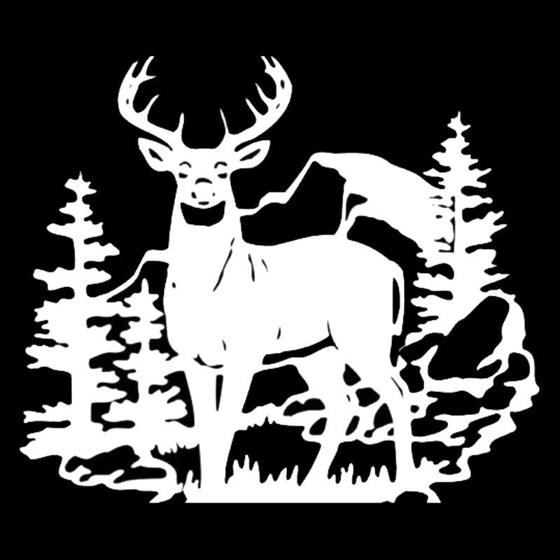 20cm*17.3cm Fashion Deer Wild Animal Vinyl Car Stickers Hunting Car Styling Door Decal 6 Colors