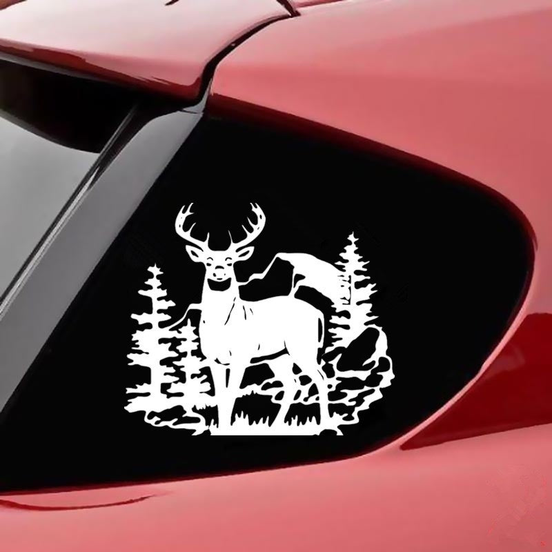 20cm*17.3cm Fashion Deer Wild Animal Vinyl Car Stickers Hunting Car Styling Door Decal 6 Colors