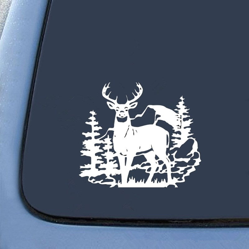 20cm*17.3cm Fashion Deer Wild Animal Vinyl Car Stickers Hunting Car Styling Door Decal 6 Colors