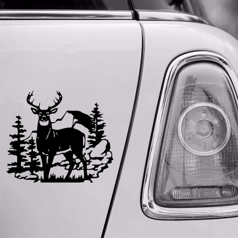 20cm*17.3cm Fashion Deer Wild Animal Vinyl Car Stickers Hunting Car Styling Door Decal 6 Colors