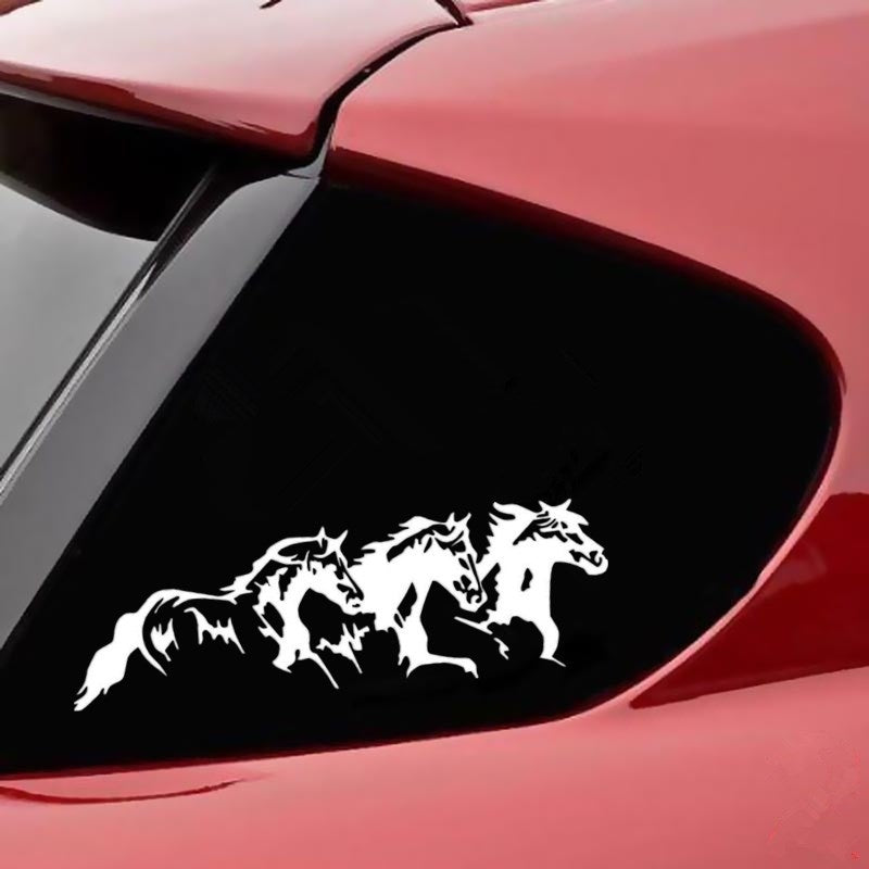 25cm*8.1cm 3 Running Horses Fashion Vinyl Decal Car Sticker Car Accessories 6 Colors