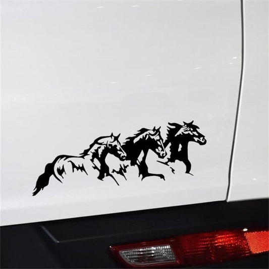 25cm*8.1cm 3 Running Horses Fashion Vinyl Decal Car Sticker Car Accessories 6 Colors