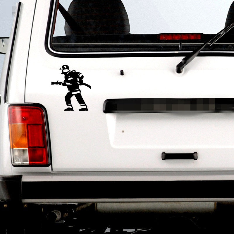 15cm*12.8cm Fireman Funny Car Sticker and Decal Vinyl Auto Stickers Car Styling Accessories 6 Colors