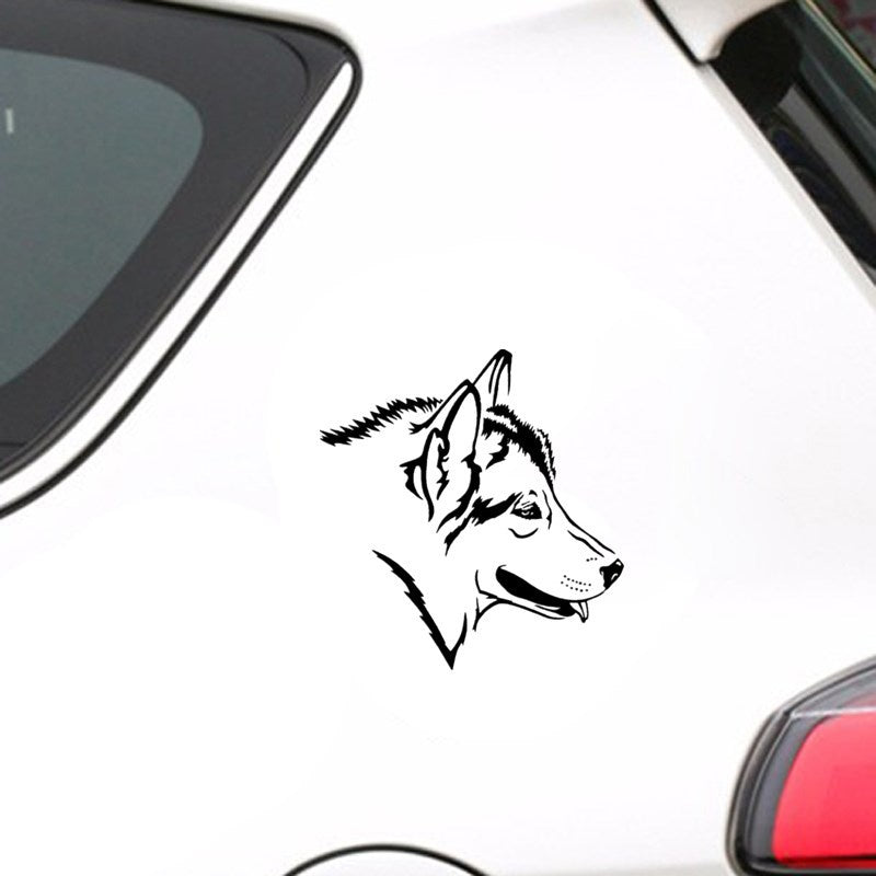 12.4CM*13.2CM Wolf Dog Vinyl Decal Creative Car Stickers Car Styling Truck Motorcycle Accessories 6 Colors